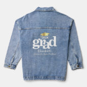 Afstuderen Vet Wit Typografie Goud Pet Monogram Denim Jacket (Achterkant)
