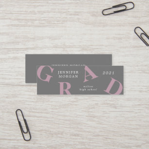 Afstuderen Vetgedrukte Letters School Kleuren Naam Mini Visitekaartje