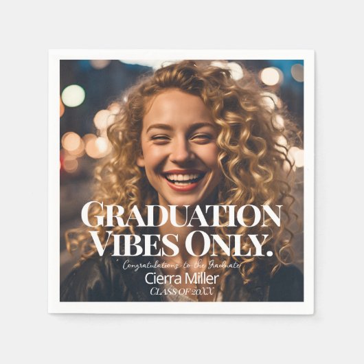 Afstuderen vibes alleen papier servet (Voorkant)