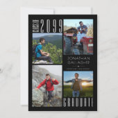 Afstuderen Vier foto's zwart-wit Aankondiging (Voorkant)