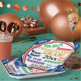 Afstuderen vieren Schoolkleuren personaliseren Papieren Bordje