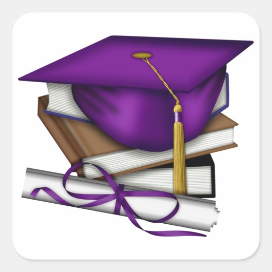 Afstuderen Vierkante Sticker (Voorkant)