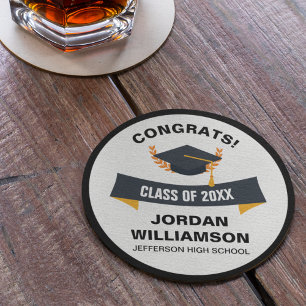 Afstuderen voegt Afstudeerder klasse van 20XX Aang Ronde Kartonnen Onderzetter