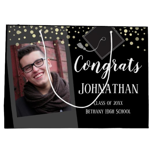 Afstuderen voegt één foto samen groot cadeauzakje (Achterkant)