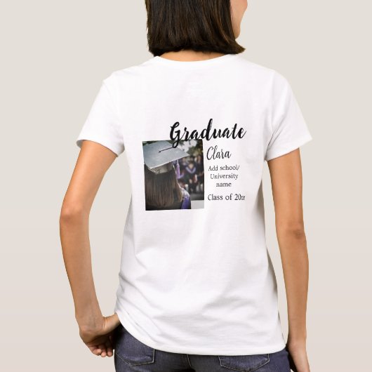 Afstuderen voegt naamklasse van 20xx congrats toe t-shirt (Achterkant)