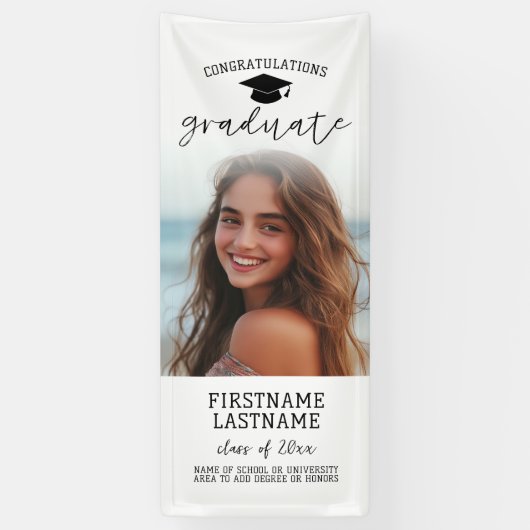 Afstuderen volledige foto - Verticale aangepaste t Spandoek (Verticaal)