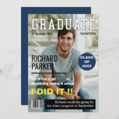 Afstuderen voor aangepaste tijdschriften bedankkaart (Voorkant / Achterkant)