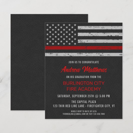 Afstuderen voor dunne rode lijn brandweervrouw uit (Voorkant / Achterkant)