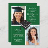 Afstuderen voor groene en witte foto kaart (Voorkant / Achterkant)