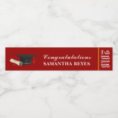 Afstuderen voor kardinaal goud en witte/aangepaste waterfles etiket