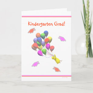 Afstuderen voor kinderen in de luiers en ballonnen kaart