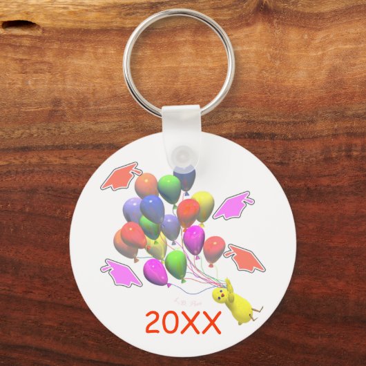 Afstuderen voor kinderen in de luiers en ballonnen sleutelhanger (Voorkant)