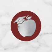 Afstuderen voor lerarenonderwijs Maroon Silver Confetti (Kleine voorkant)