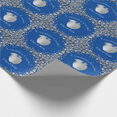 Afstuderen voor lerarenopleiding Blue Silver Cadeaupapier (Hoek)