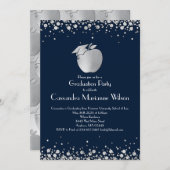 Afstuderen voor lerarenopleiding Navy Blue Silver  Kaart (Voorkant / Achterkant)