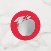 Afstuderen voor lerarenopleiding Red Silver Confetti (Kleine voorkant)