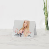 Afstuderen voor modern Roos Gold Script Foto Bedankkaart (Voorkant)