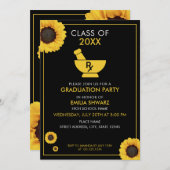 Afstuderen voor moderne zonnebloempitten kaart (Voorkant / Achterkant)