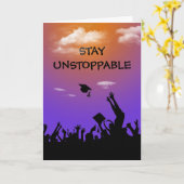 Afstuderen voor onstopbare tekst kaart (Gele Bloem)