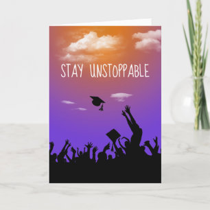 Afstuderen voor onstopbare tekst kaart