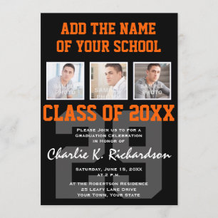 Afstuderen voor Oranje en zwarte teamkleuren Kaart