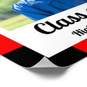 Afstuderen voor rode en zwarte schoolkleuren poster (Hoek)