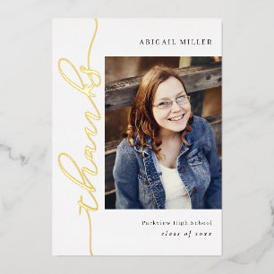 Afstuderen voor schrijven aan zijkant - Echte Foli Folie Uitnodiging