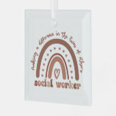 Afstuderen voor waardering van maatschappelijk wer glas ornament (Voorkant links)