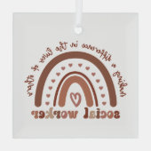 Afstuderen voor waardering van maatschappelijk wer glas ornament (Achterkant)