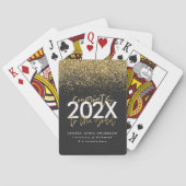 Afstuderen voor zwart en goudglitter modern script pokerkaarten (Achterkant)