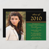 Afstuderen voor zwarte en groene foto's kaart (Voorkant / Achterkant)