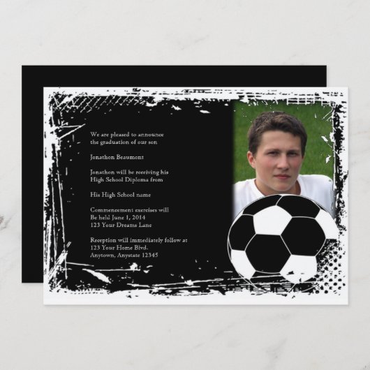 Afstuderen voor zwarte en witte golfslag kaart (Voorkant / Achterkant)