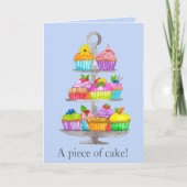 Afstuderen Waterverf cupcakes Kaart (Voorkant)