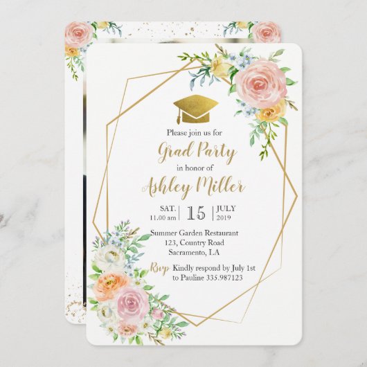 Afstuderen Waterverf fotokaart Kaart (Voorkant / Achterkant)