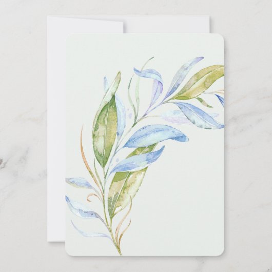 Afstuderen Waterverf Modern Boho Leafy Branches Kaart (Achterkant)