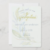 Afstuderen Waterverf Modern Boho Leafy Branches Kaart (Voorkant)