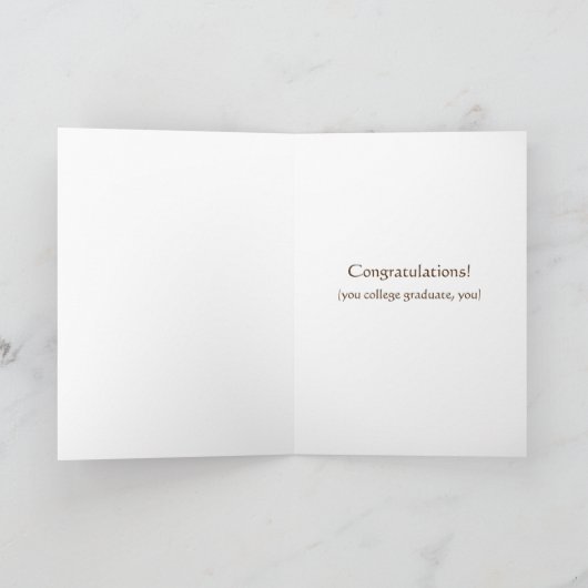 Afstuderen Weasel, College Graduation Congrats Poe Kaart (Binnen)