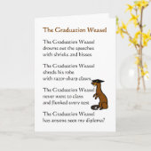 Afstuderen Weasel, College Graduation Congrats Poe Kaart (Gele Bloem)