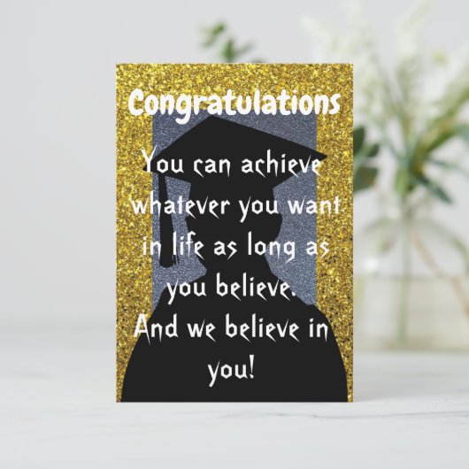 Afstuderen wens kaart (Staand voorkant)