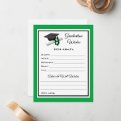 Afstuderen wensen en advies | Zwart-groen Notitiekaartje (Voorkant / Achterkant in situ)