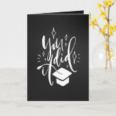 Afstuderen Wenskaart. Je maakte het Typografie Kaart (Gele Bloem)