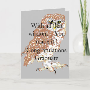 Afstuderen: Wenskaart Wise Owl Kaart