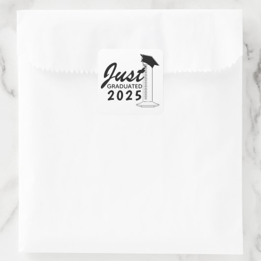 Afstuderen Wetenschap afgestudeerd Cylinder Pet Ja Vierkante Sticker (Tas)