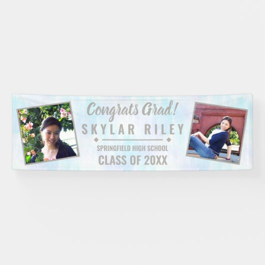 Afstuderen White Opal 2 Photo Congration Afstudeer Spandoek (Horizontaal)