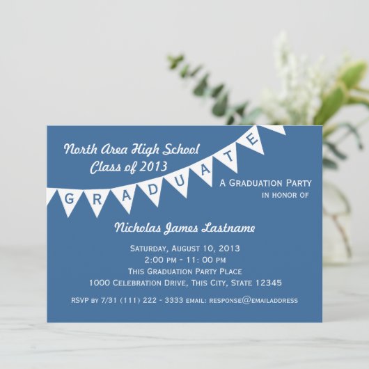 Afstuderen wimpel vlag veranderlijke kleur kaart (Staand voorkant)