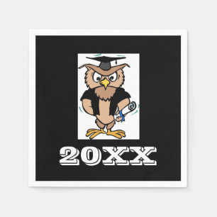 Afstuderen Wise Old Owl Afstuderen Symbol Napkins Servet