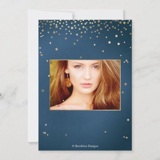 Afstuderen, Wish Upon the Stars Uitnodiging, Blauw Kaart (Achterkant)