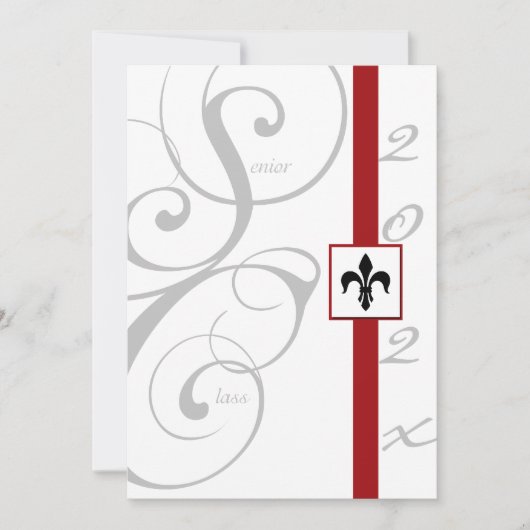 Afstuderen wit en rood met rollint kaart (Voorkant)