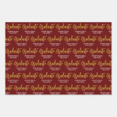 Afstuderen Wit Goud Afstudeerder Naam Klasse van 2 Inpakpapier Vel (Voorkant 2)