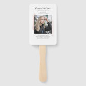 Afstuderen Wit Rose Gold Script Afstudeerder Foto' Handwaaier (Achterkant)